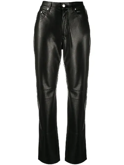 Nanushka High-rise Straight Leg Trousers In Black