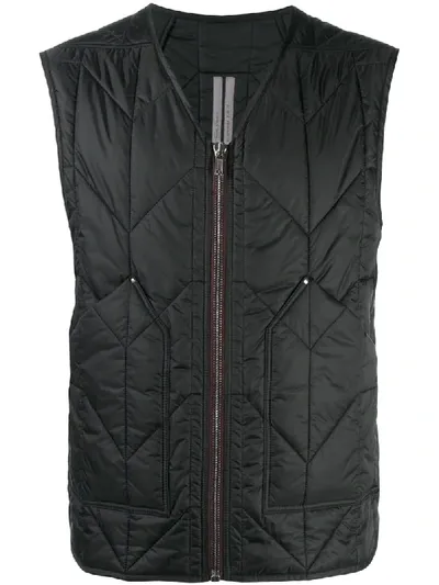 Rick Owens Patch-pocket Quilted Gilet In Black