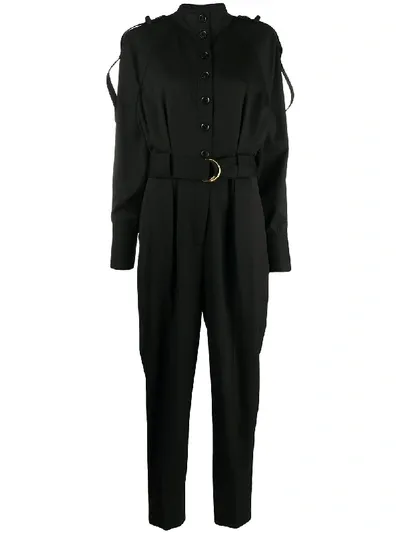 Proenza Schouler High Neck Belted Jumpsuit In Black