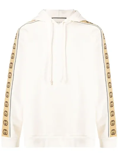 Gucci Interlocking G Stripe Hoodie In Neutrals