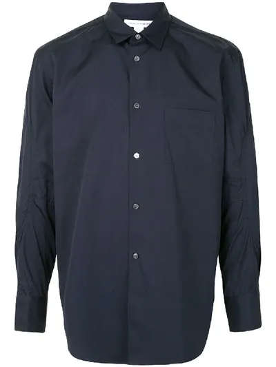 Comme Des Garçons Shirt Plain Button Shirt In Blue