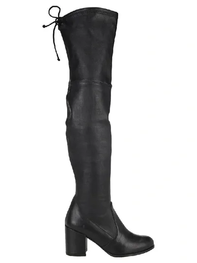 Stuart Weitzman Block Heel Thigh-high Boots In Black