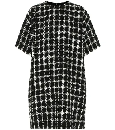 Valentino Black And White Virgin Wool Mini Dress