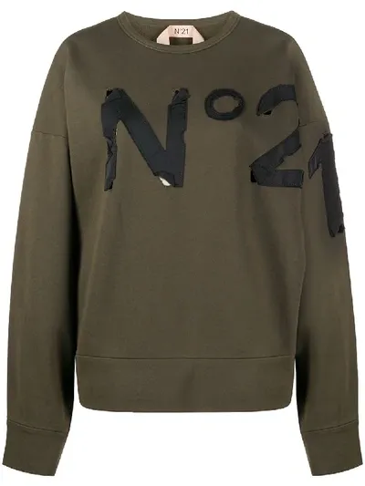 N°21 Logo Cotton Sweatshirt In Green