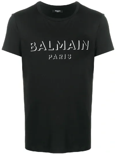 Balmain Graphic Logo T-shirt In Black