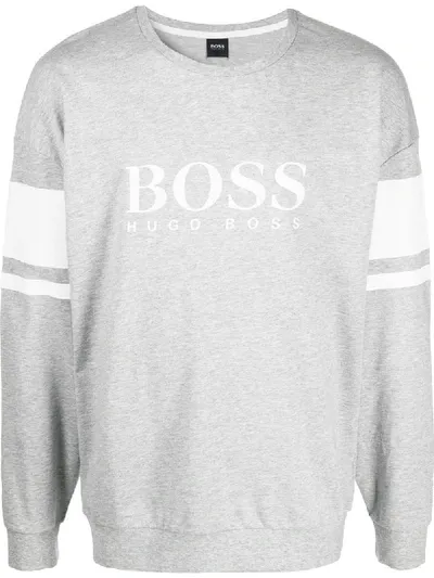 Hugo Boss Sweatshirt Mit Logo-print In Grey