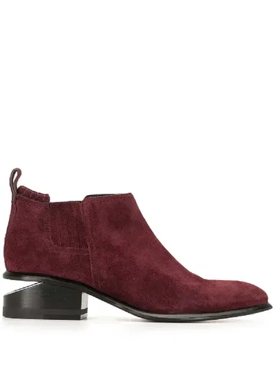 Alexander Wang Kori Stretch Suede Boots In Red