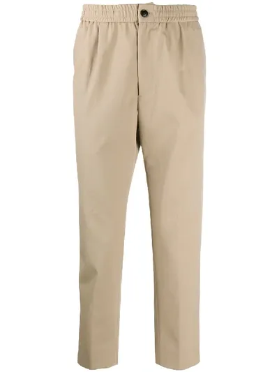 Ami Alexandre Mattiussi Cropped Straight-leg Trousers In Neutrals