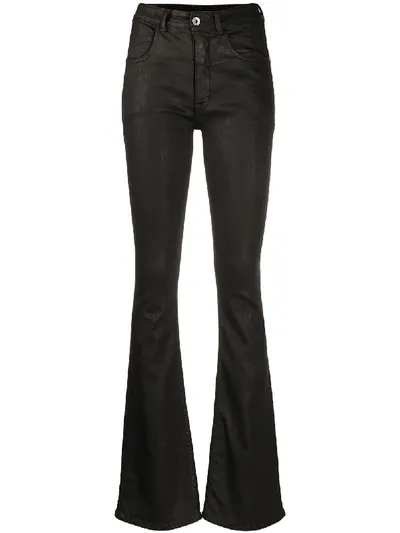 Rick Owens Drkshdw High Rise Fitted Jeans In Black