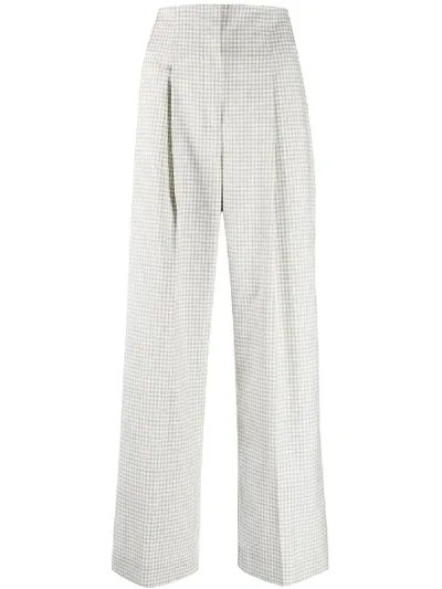 Proenza Schouler High-waist Check Print Trousers In Grey