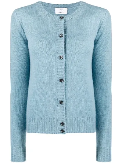 Allude Cashmere Button-down Cardigan In Blue