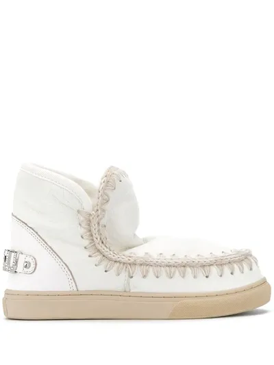 Mou Eskimo 18 Logo-embellished Ankle Boots In White