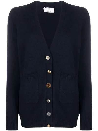 Allude Button-down Knitted Cardigan In Blue