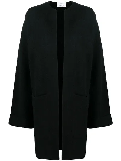 Allude Draped Caardi-coat In Black