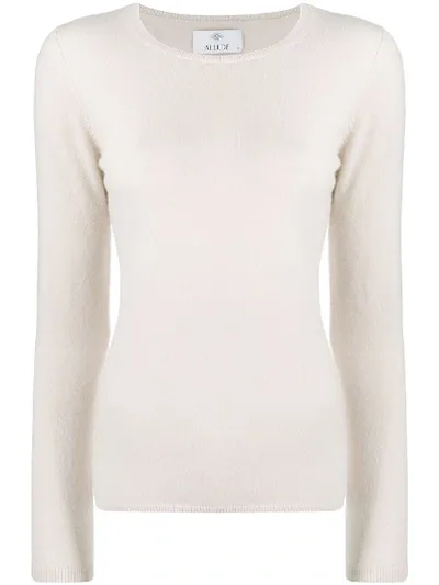 Allude Rib-trim Cashmere Jumper In Neutrals