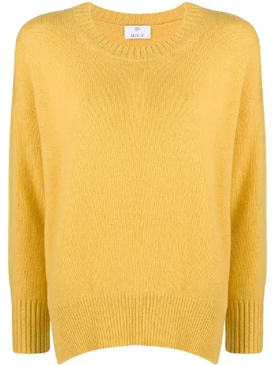 Allude Rib-trim Cashmere Jumper In Yellow