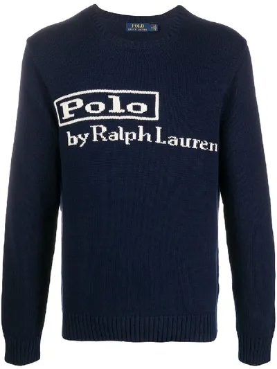 Polo Ralph Lauren Logo Knit Jumper In Blue