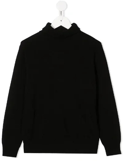 Dsquared2 Kids' Knitted Intarsia-logo Jumper In Black