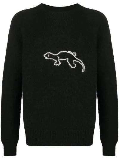 Jil Sander Embroidered Gecko Jumper In Black