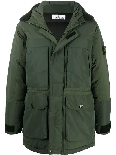 Stone Island Multi-pocket Padded Coat In Green