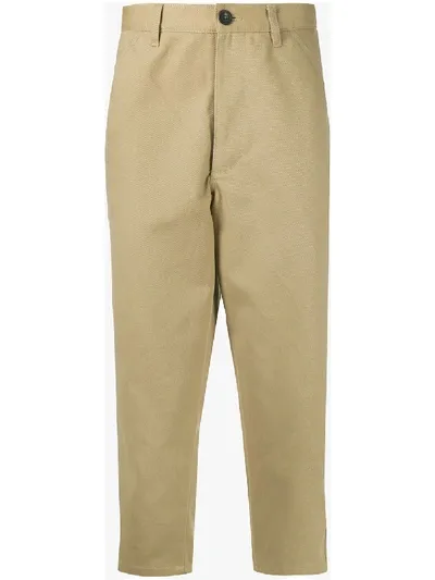 Comme Des Garçons Shirt Cropped Trousers In Brown