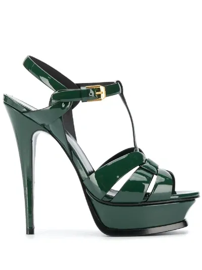 Saint Laurent Tribute Sandals In Green