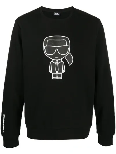 Karl Lagerfeld Sweatshirt Mit Grafischem Print In Black