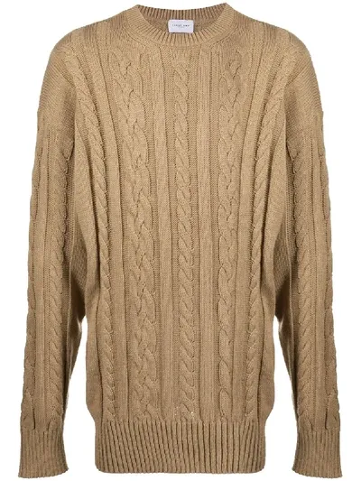 Family First Relaxed Fit Cable-knit Jumper In Neutrals