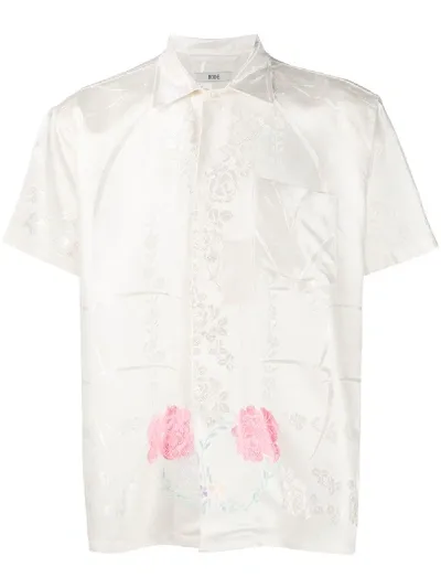 Bode Flowers Short-sleeve Pocket Shirt In Neutrals