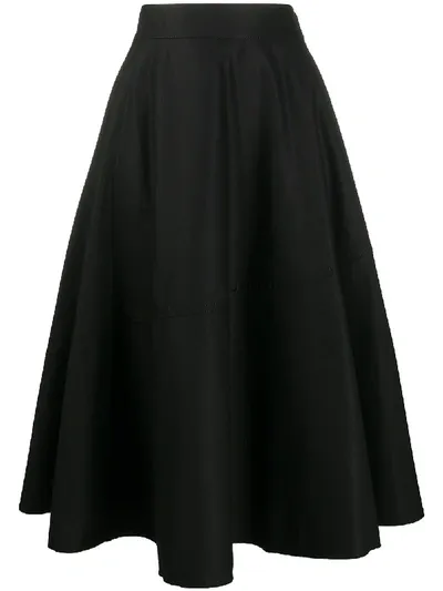 Mm6 Maison Margiela High-waisted Pleated Skirt In Black