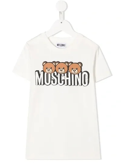 Moschino Teen Teddy Logo-print T-shirt In White