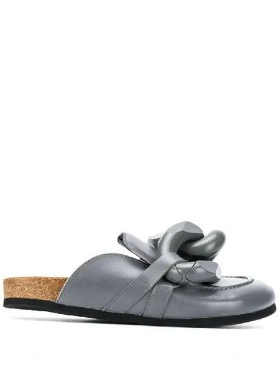 Jw Anderson Chain Slip-on Loafers In Grey