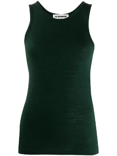 Jil Sander Knitted Top In Green