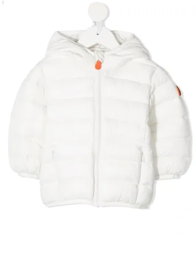 Save The Duck Babies' Hooded Puffer Jacket In White