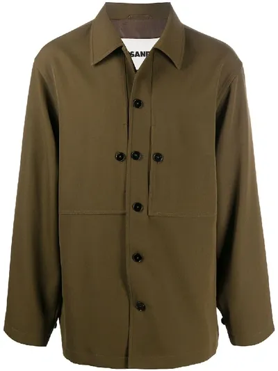 Jil Sander Shirt Jacket In Green