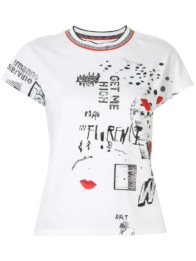 Ermanno Scervino Graffiti-print Cotton T-shirt In White