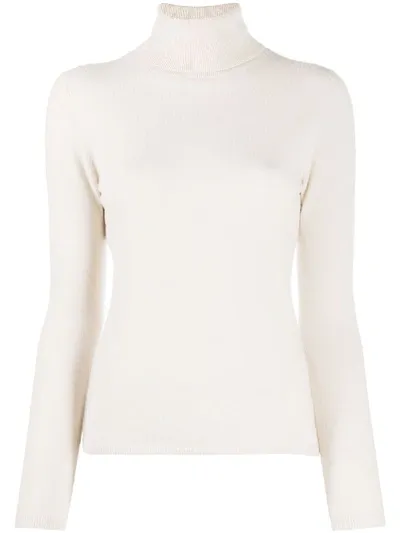 Allude Roll-neck Cashmere Jumper In Neutrals