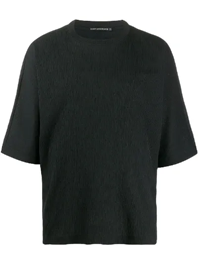 Issey Miyake Micro Pleated T-shirt In Black