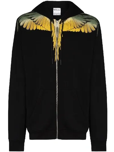 Marcelo Burlon County Of Milan Wings-print Hoodie In Black