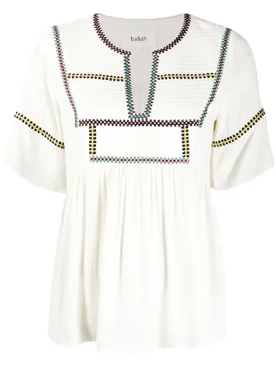 Ba&sh Taylor Embroidered Blouse In Neutrals