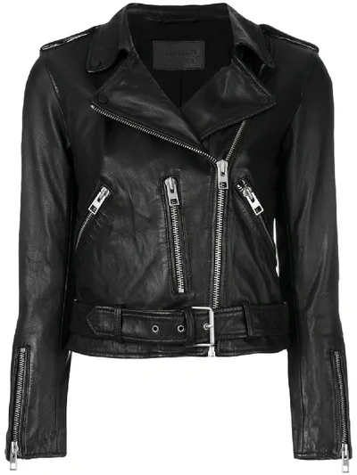 Allsaints Cropped Jacket In Black