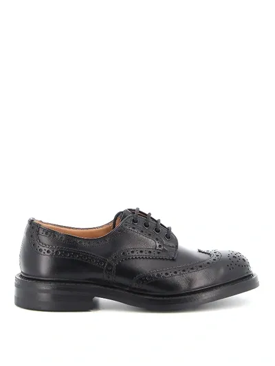 Tricker's Bourton Lace-up Leather Brogues In Black