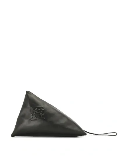 Ports V Triangular Embossed Clutch Bag In Black