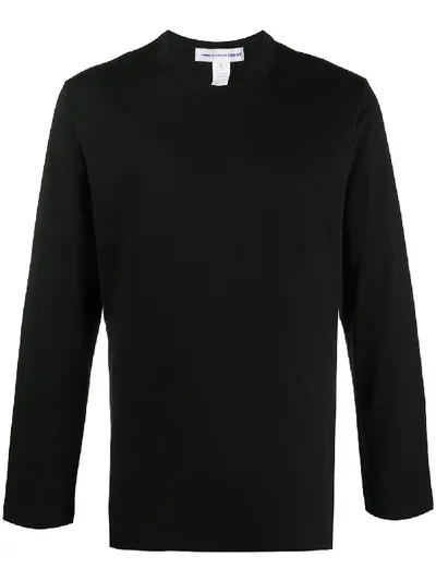 Comme Des Garçons Shirt Logo Print Long-sleeved Top In Black