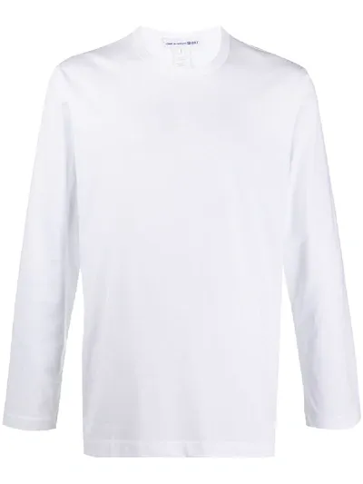 Comme Des Garçons Shirt Logo Print Long-sleeved Top In White