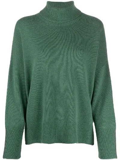 Peserico Oversize Roll Neck Jumper In Green