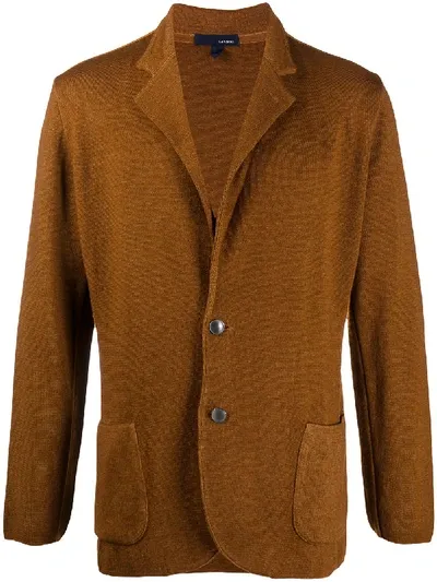 Lardini V-neck Knit Cardigan In Brown