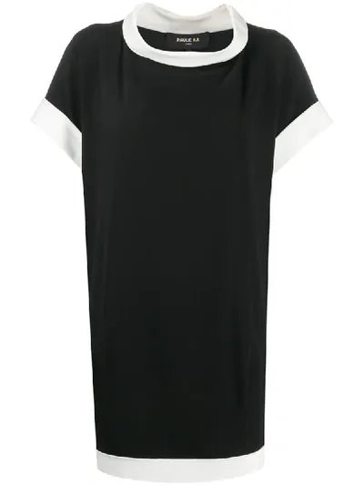 Paule Ka Contrast Trim Shift Dress In Black