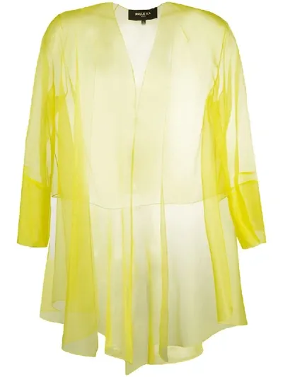 Paule Ka Asymmetric Sheer Blazer In Yellow