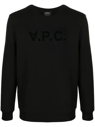 Apc Logo-print Crew-neck Sweatshirt In Black